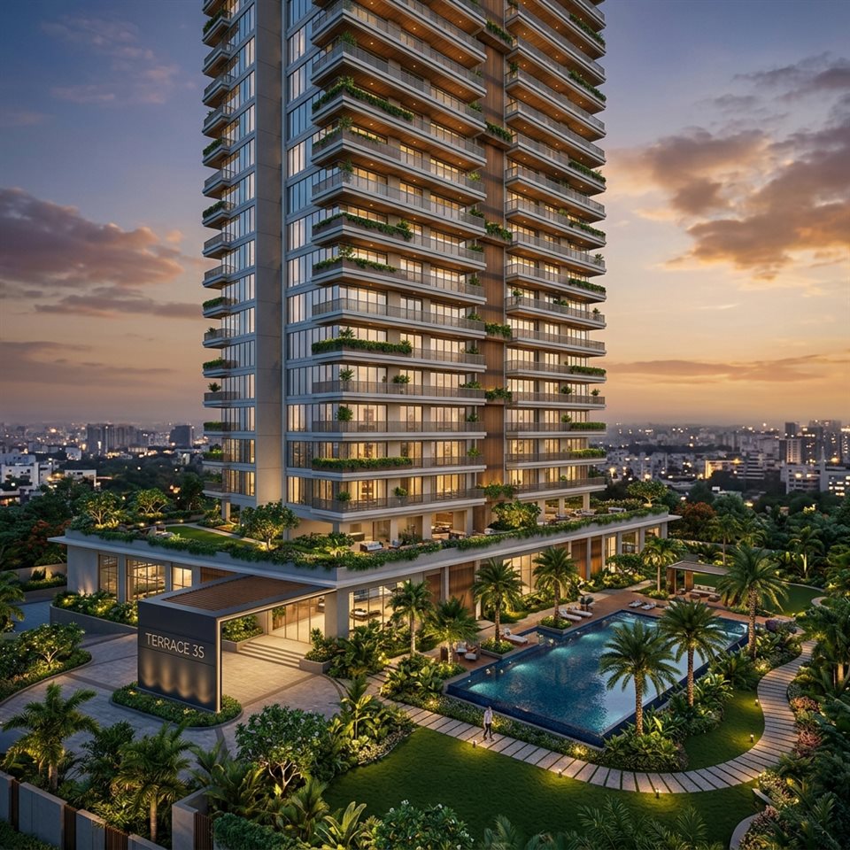 Terrace 35 luxury tower in Khajaguda, Hyderabad