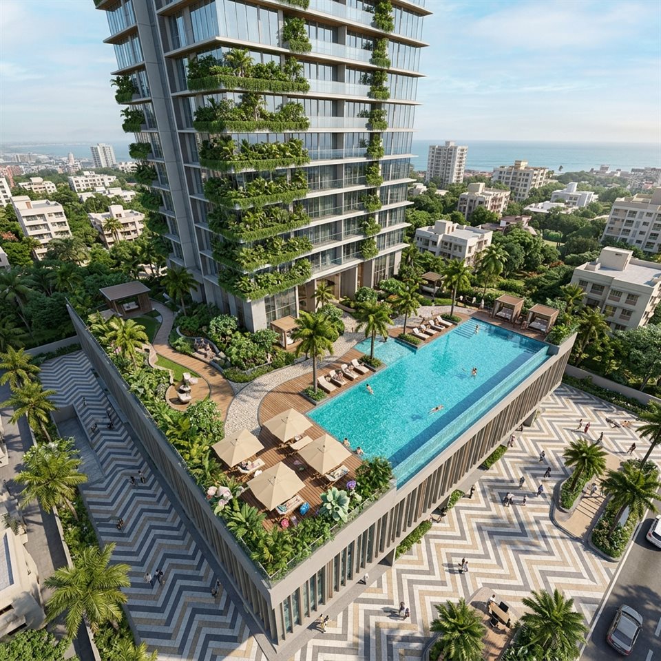 Podium garden and pool at Terrace 35